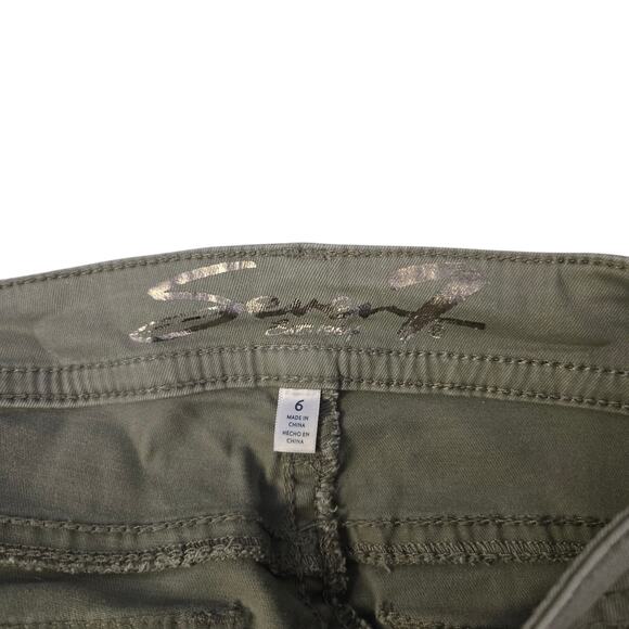 Seven 7 Womens Jeans Size 6 Green Starlette Crop Stretch Button Closure Pockets‎ - Picture 8 of 8